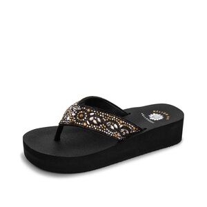 Yellow box multi metallic platform leather sandal new 7 m